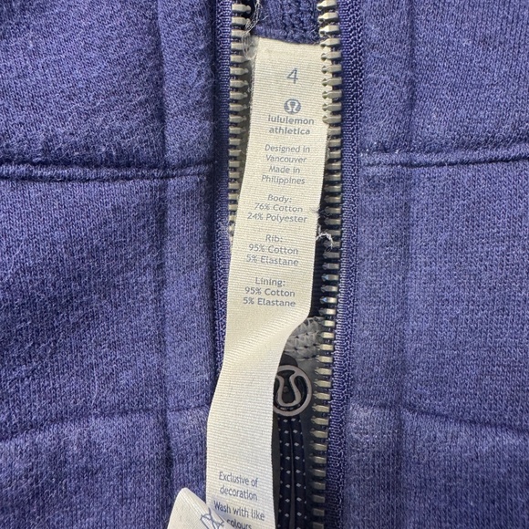 Lululemon Scuba Full-Zip Hoodie in Pigment Blue Size 4 - Picture 4 of 4